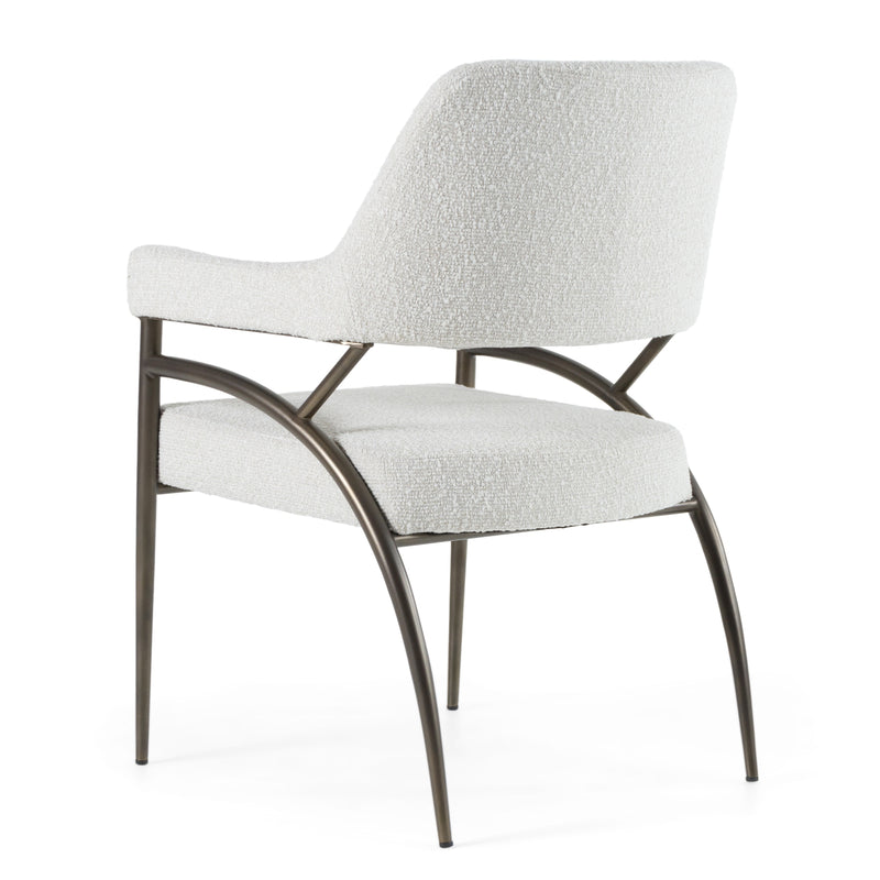 Betty - Modern Off-White Fabric + Bronze Dining Chair — view 4