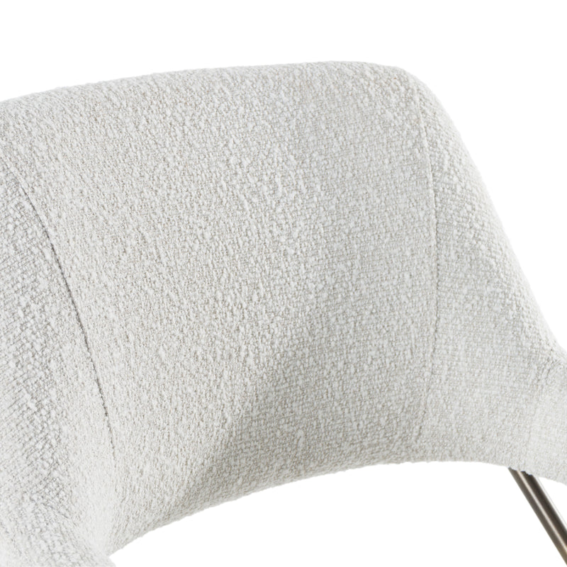 Betty - Modern Off-White Fabric + Bronze Dining Chair — view 5
