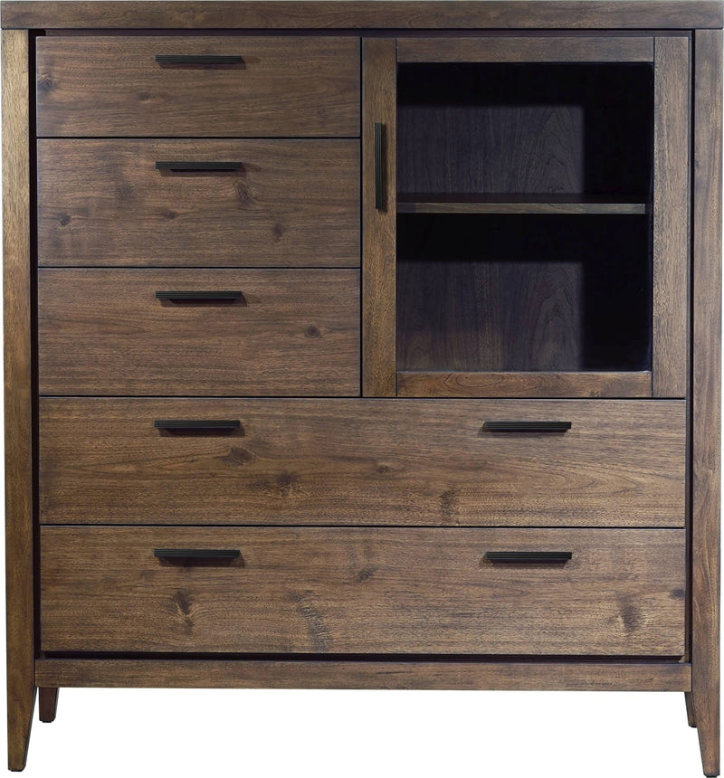 Boracay Five Drawer One Door Walnut Sweater Chest in Wild Oats Brown (2024)