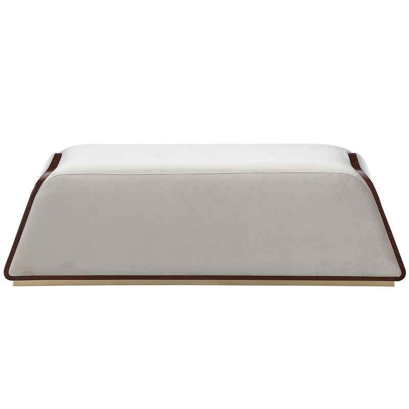 Houston - Accent Bench - Porcini / Walnut - R&R Furniture Gallery (Fountain Valley, CA)