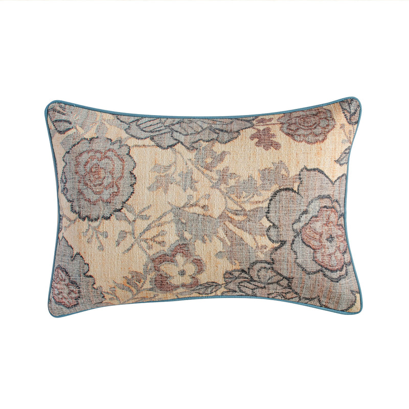TOV Furniture Taman 24-inch cotton accent throw pillow with spring floral pattern, perfect for living room decor.