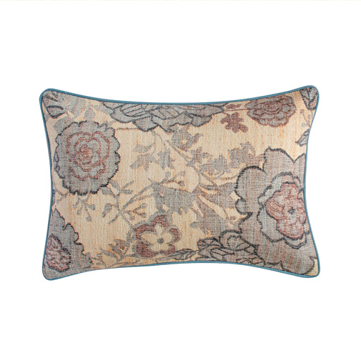 TOV Furniture Taman 24-inch cotton accent throw pillow with spring floral pattern, perfect for living room decor.