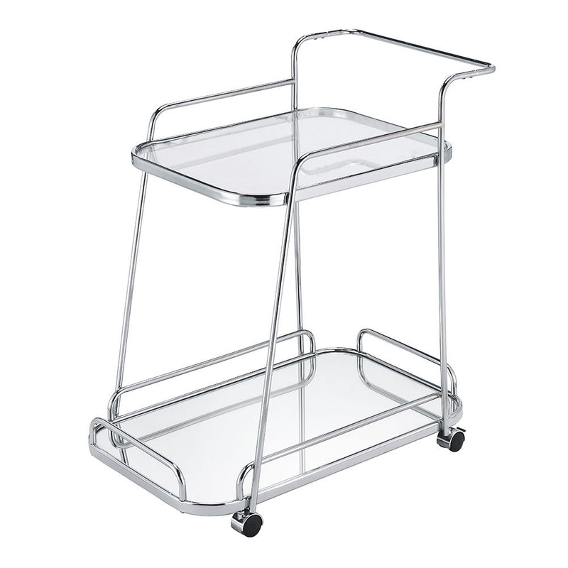 Aegis - Serving Cart - Clear Glass & Chrome - R&R Furniture Gallery (Fountain Valley, CA)