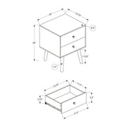 Black 8th Street accent table with storage drawers, featuring a sleek design and compact size perfect for living room or entryway.