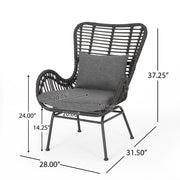 Modern Aesthetic Outdoor Rattan Accent Chair With Metal Legs - R&R Furniture Gallery (Fountain Valley, CA)