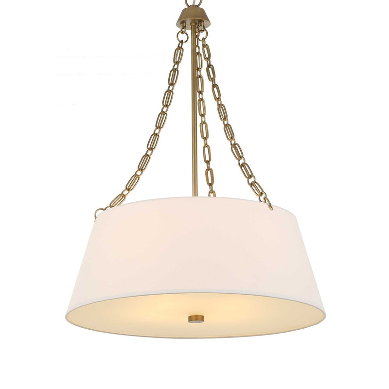 Uttermost Andalucia 4 Light Drum Pendant in gold and white, showcasing modern pendant lighting with elegant drum shades.