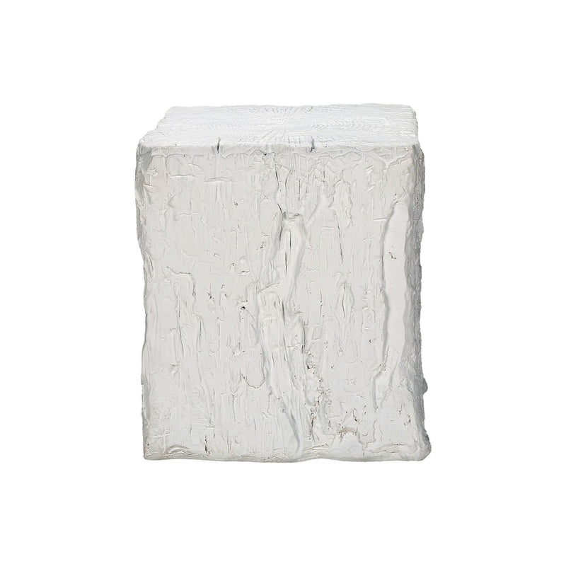 White 8th Street square accent table, suitable for indoor and outdoor use, with a sleek modern design