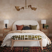 Arielle - Embroidered Bench - Olive / White - R&R Furniture Gallery (Fountain Valley, CA)