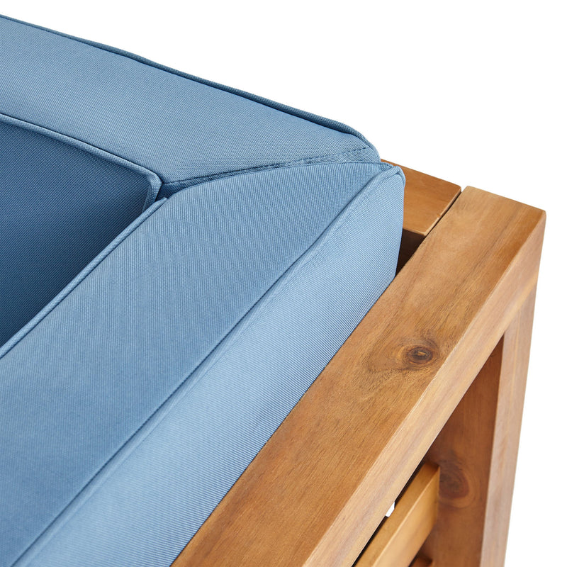 Outdoor Acacia Wood Patio Chair With Fabric Cushion - R&R Furniture Gallery (Fountain Valley, CA)