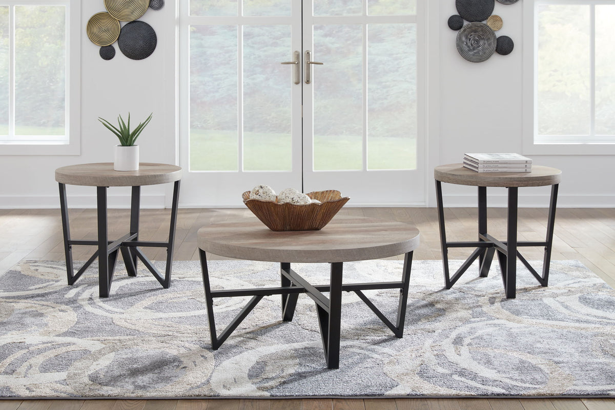 Deanlee - Occasional Table Set (Set of 3) - Grayish Brown / Black - R&R Furniture Gallery (Fountain Valley, CA)