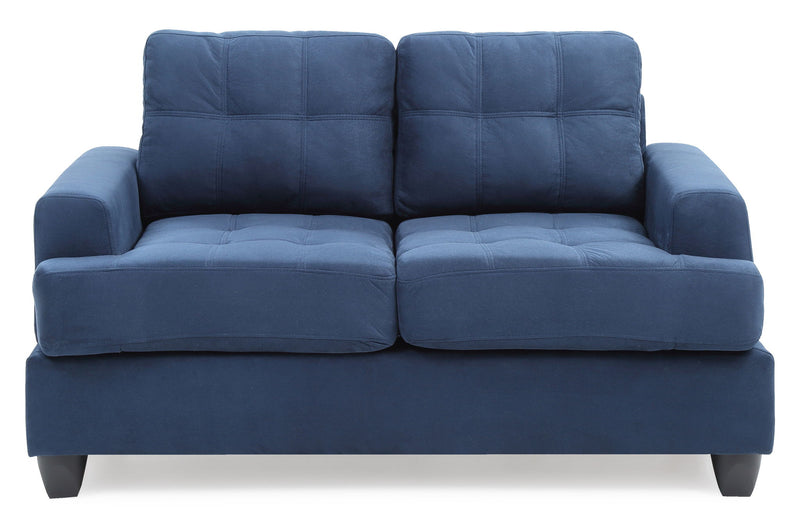 Glory Furniture stylish transitional loveseat for two with plush cushions and sleek fabric upholstery, perfect for contemporary living rooms.