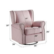 Tamaki - Swivel Chair With Glider - Pink Fabric - R&R Furniture Gallery (Fountain Valley, CA)
