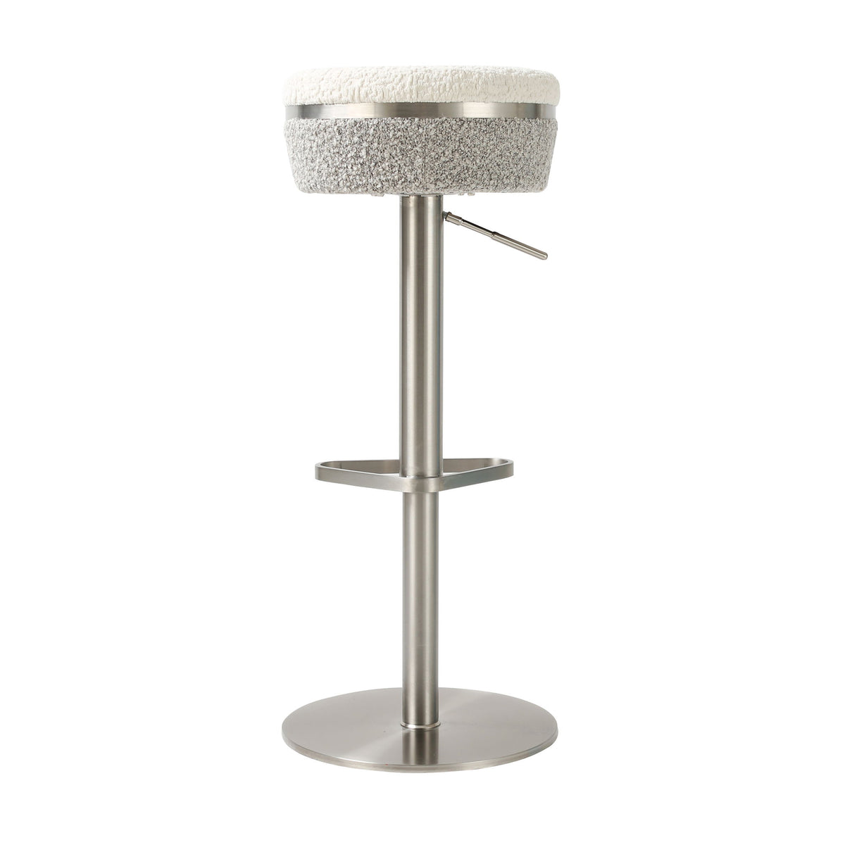 Astro - Boucle Adjustable Stool - White / Gray - R&R Furniture Gallery (Fountain Valley, CA)