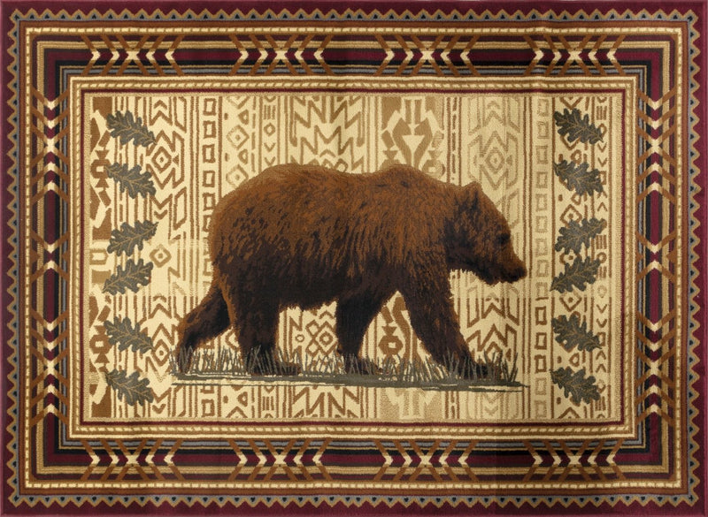 Nature's Nest - 5'3" X 7'3" Lodge Area Rug - Multi, Red - R&R Furniture Gallery (Fountain Valley, CA)
