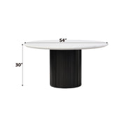 Jaramillo - Round Dining Table With Engineered Marble Top - Engineered Marble Top & Black - R&R Furniture Gallery (Fountain Valley, CA)