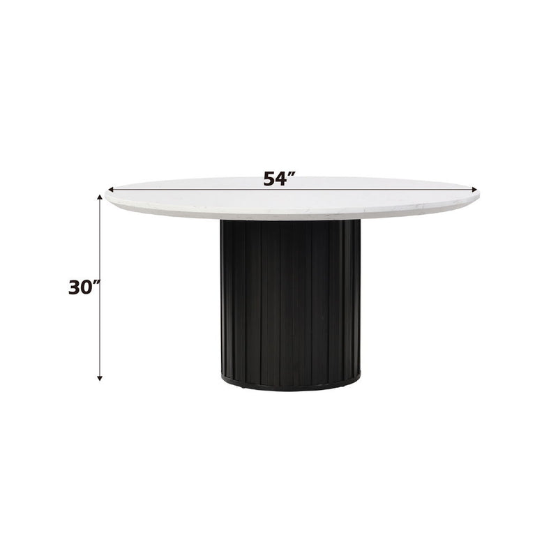 Jaramillo - Round Dining Table With Engineered Marble Top - Engineered Marble Top & Black - R&R Furniture Gallery (Fountain Valley, CA)