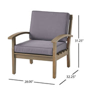 Peyton Club Chair Outdoor Seating Acacia Wood 32.25 X 28.00 X 31.25" - R&R Furniture Gallery (Fountain Valley, CA)