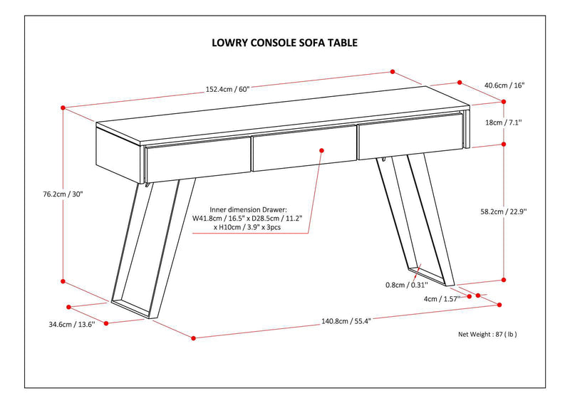 Lowry - Handcrafted Console Sofa Table - R&R Furniture Gallery (Fountain Valley, CA)