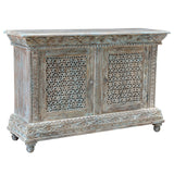 Classic Home Beth Seaside Blue 2-door accent cabinet with storage, featuring a stylish coastal-inspired design and sturdy construction.