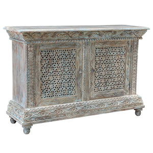 Classic Home Beth Seaside Blue 2-door accent cabinet with storage, featuring a stylish coastal-inspired design and sturdy construction.
