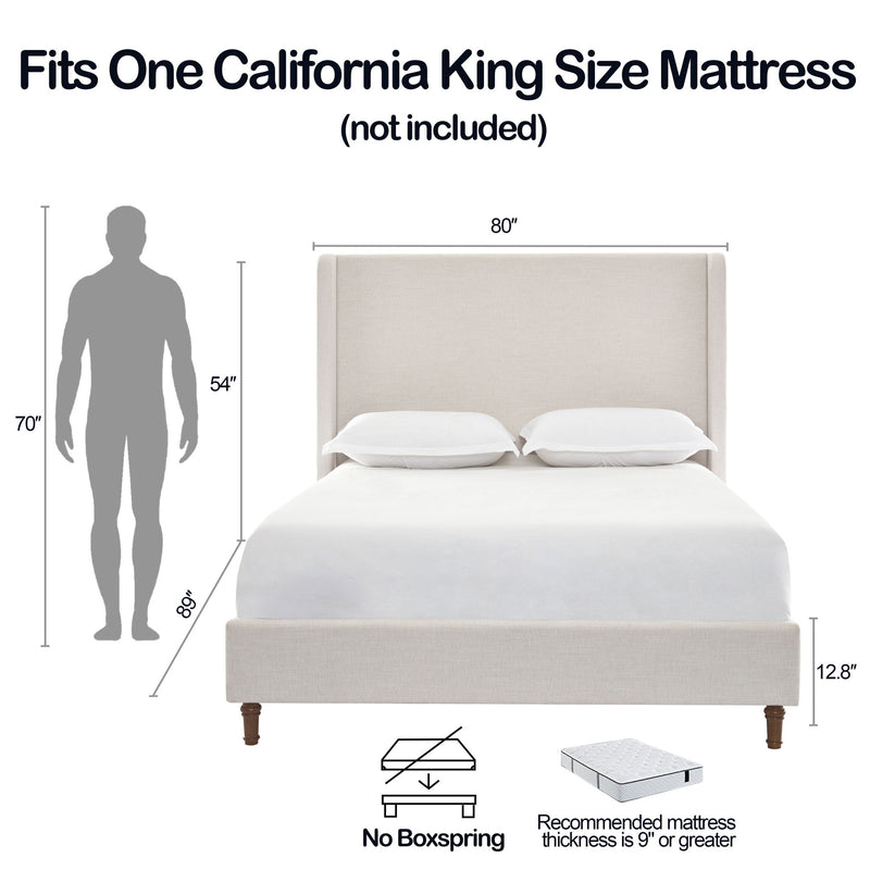 Harper - Tall Headboard Upholstered Bed / High Headboard / Elegant Simplicity / No Box Spring Needed - R&R Furniture Gallery (Fountain Valley, CA)