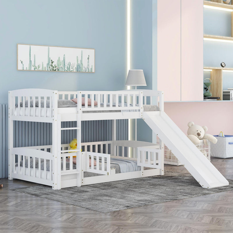 Low Bunk Bed With Slide, Fence And Ladder - R&R Furniture Gallery (Fountain Valley, CA)