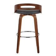 Lumi Source Cassis contemporary fixed-height barstools set of 2 with swivel, round footrest, plush upholstery, and modern design