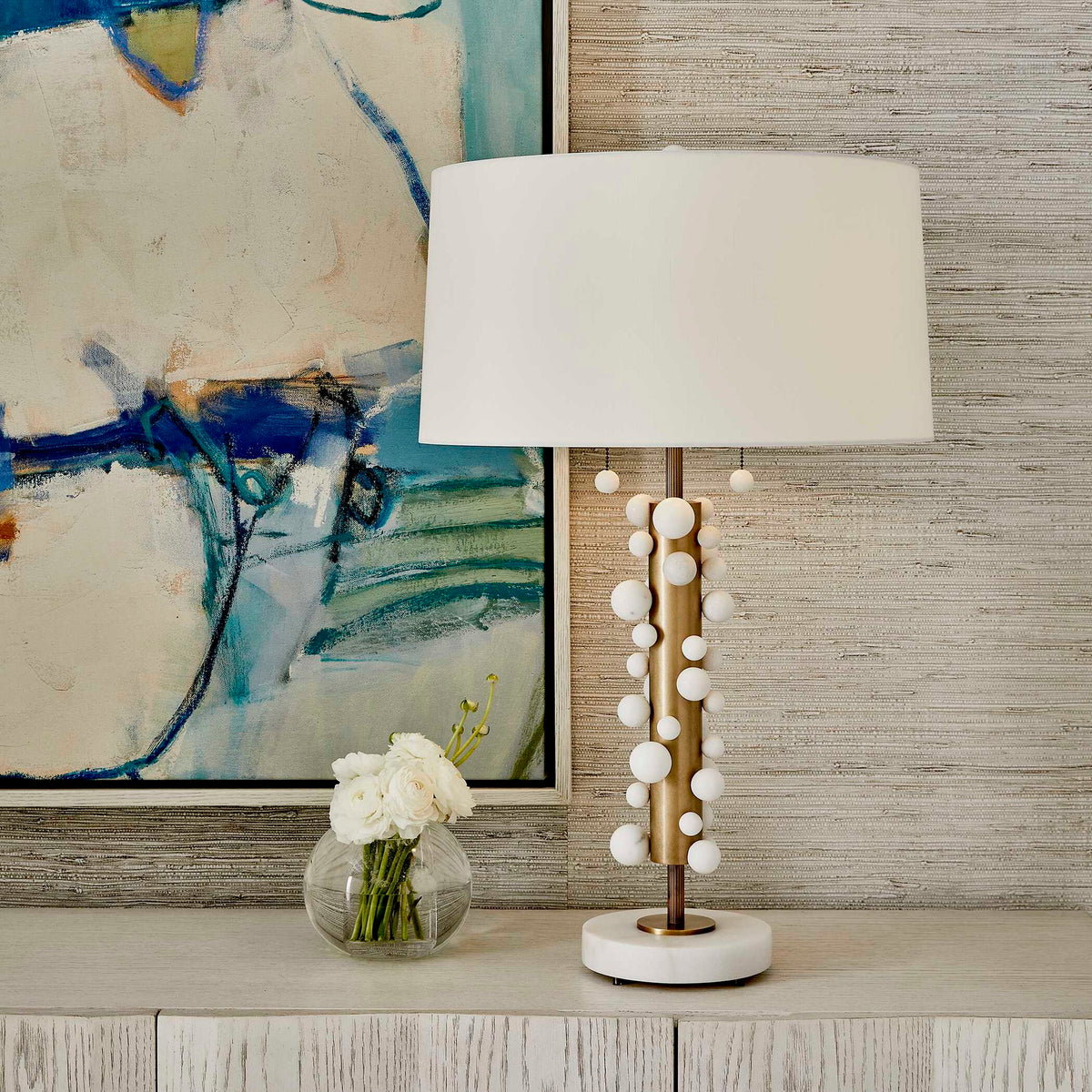 Atom - Table Lamp - Brass / White