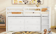 Loft Bed With Retractable Writing Desk And 4 Drawers, With Lateral Portable Desk And Shelves - R&R Furniture Gallery (Fountain Valley, CA)