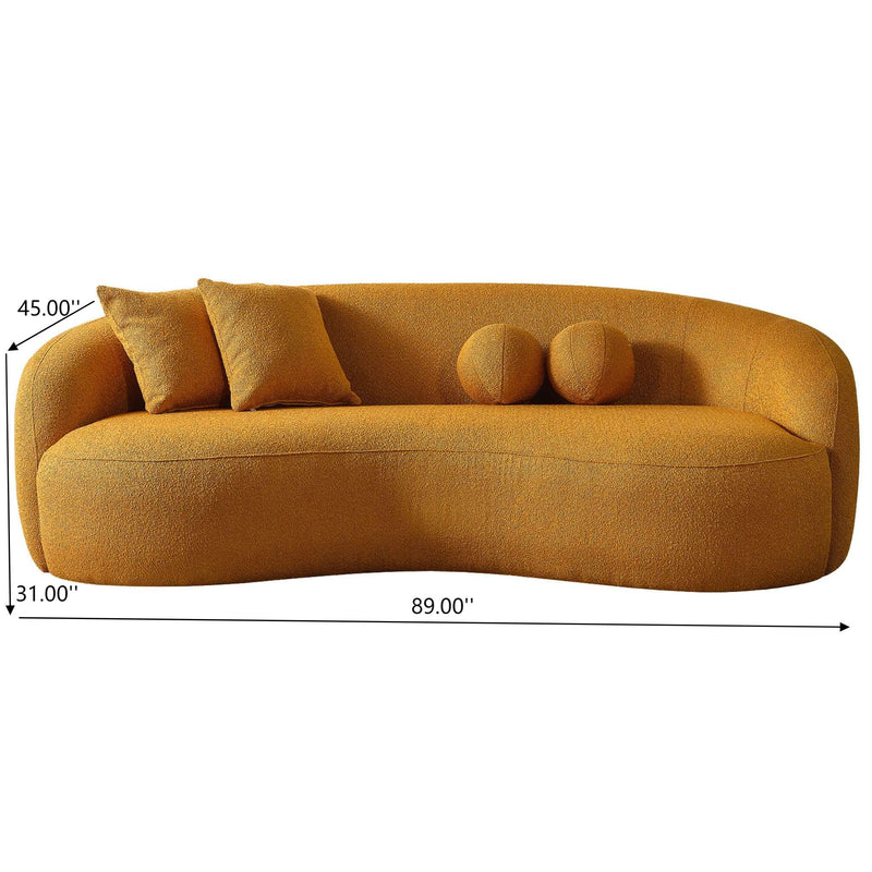 Drake - Japandi Style Curvy Boucle Sofa - R&R Furniture Gallery (Fountain Valley, CA)