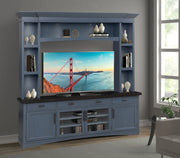 Americana Modern - TV Console with Hutch and LED Lights - R&R Furniture Gallery (Fountain Valley, CA)