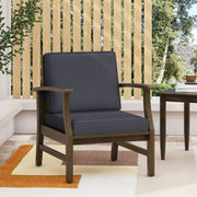 Dark gray Noble House outdoor club arm chair with slat panel design and water-resistant cushion, perfect for patio relaxation.