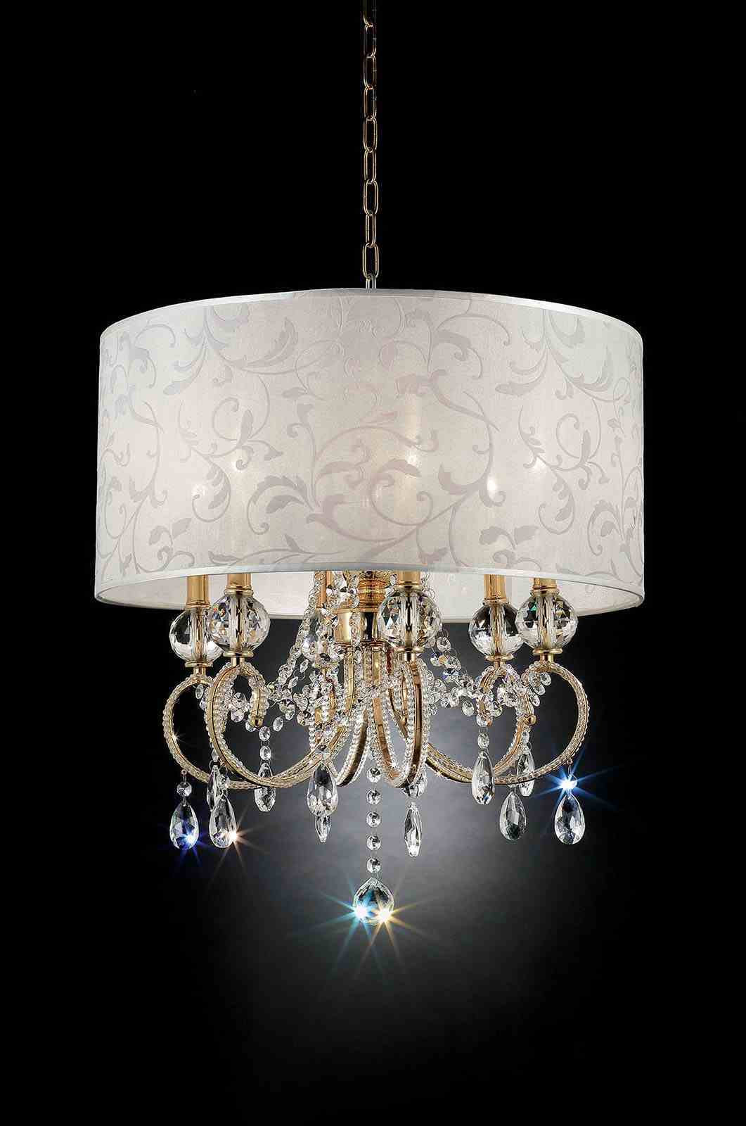 Deborah - 24.5"H Gold Ceiling Lamp, Hanging Crystal