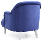 Elegant traditional armchair by Glory Furniture with plush upholstery and carved wooden legs, perfect for classic living room decor.