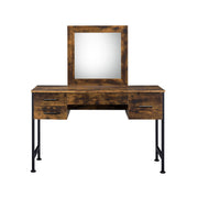 Juvanth - Vanity Desk & Mirror - Rustic Oak & Black - R&R Furniture Gallery (Fountain Valley, CA)