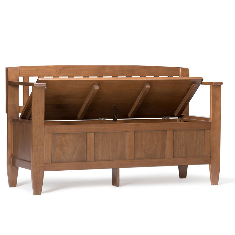 Brooklyn - Entryway Storage Bench - Medium Saddle Brown - R&R Furniture Gallery (Fountain Valley, CA)