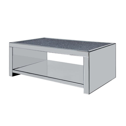 Noralie - Coffee Table - Clear Glass, Mirrored & Faux Diamonds - R&R Furniture Gallery (Fountain Valley, CA)