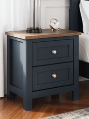 Landocken - Two Drawer Night Stand - Brown / Blue - R&R Furniture Gallery (Fountain Valley, CA)