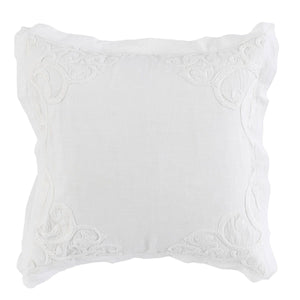 Villa Reagan king duvet cover and shams in ivory and white with textured design