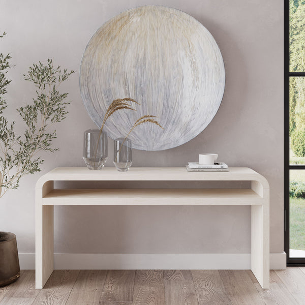 Drake Ash Wood Console Table in Sugar