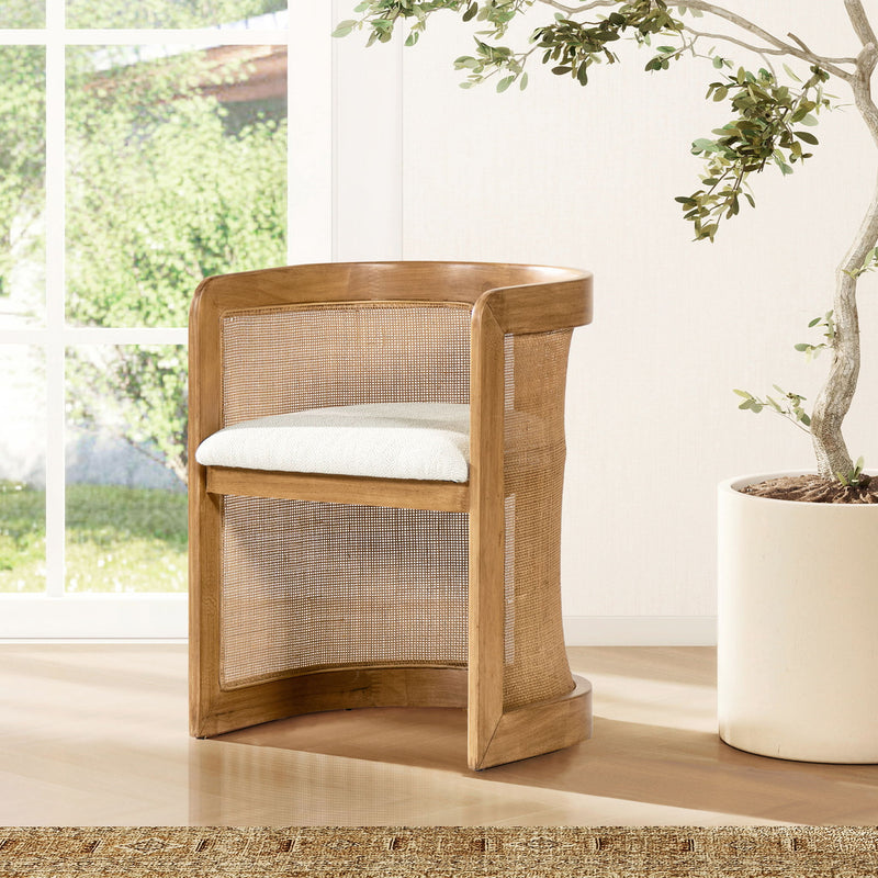 Lilith - Curved Upholstered Dining Chair, Stain Resistant High - White Pepper - R&R Furniture Gallery (Fountain Valley, CA)
