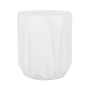 Outdoor lightweight concrete side table by Noble House in antique white, featuring a sleek, modern design for outdoor spaces.