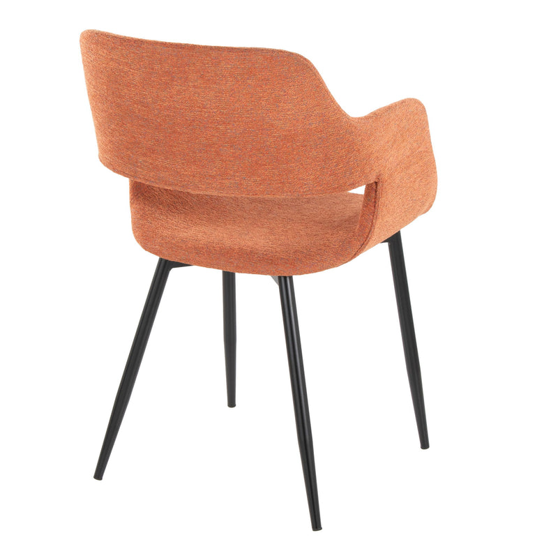 Set of two Lumi Source Margarite mid-century modern dining chairs with sleek wooden legs and upholstered seats.