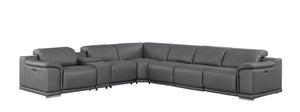2679 - 7-Piece L-Shaped Power Reclining Sectional In Genuine Leather (4 Recliners)