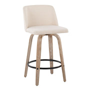 Toriano - Contemporary Fixed-Height Counter Stool & Swivel With Round Footrest (Set of 2) - R&R Furniture Gallery (Fountain Valley, CA)
