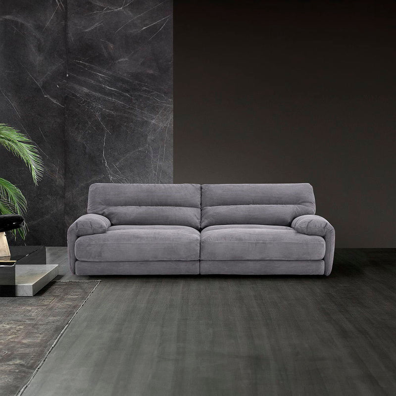 Cadenza - Sofa - Gray Corduroy - R&R Furniture Gallery (Fountain Valley, CA)