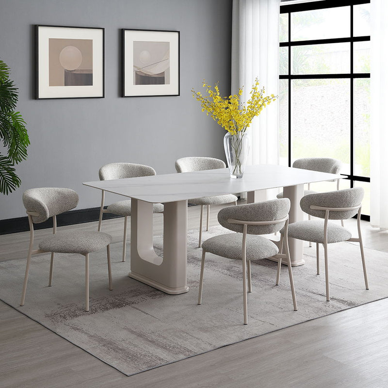 Kalam - Dining Table - Ceramic Top & Beige - R&R Furniture Gallery (Fountain Valley, CA)