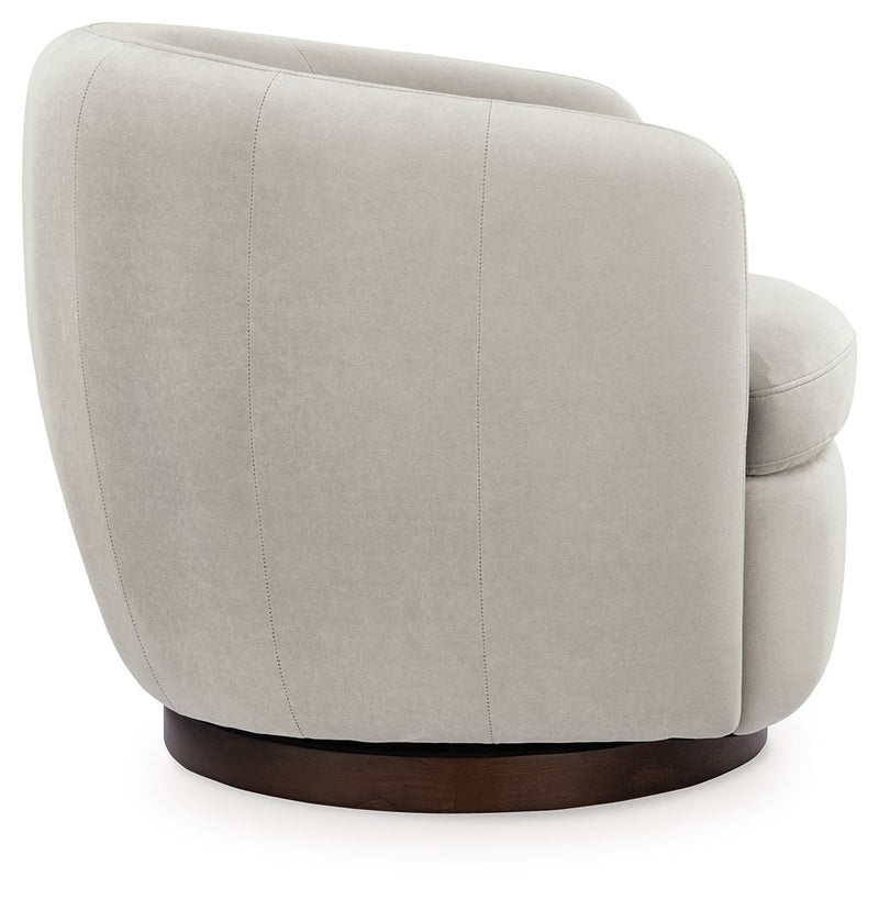 Annbury - Swivel Accent Chair - Light Beige - R&R Furniture Gallery (Fountain Valley, CA)