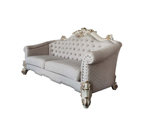 Vendome II - Sofa With 6 Pillows - Two Tone Ivory Fabric & Antique Pearl - R&R Furniture Gallery (Fountain Valley, CA)