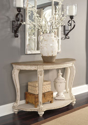 Realyn - Sofa Table - White / Brown - R&R Furniture Gallery (Fountain Valley, CA)